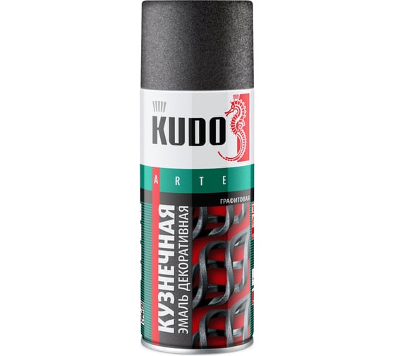 Эмаль кузнечная декоративная KUDO металлик графитовая, 520 мл, KU-1038