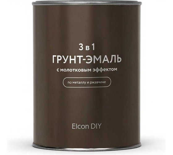 Грунт-эмаль Elcon DIY 3 в 1 с молотковым эффектом черная 2 кг 00-00751174