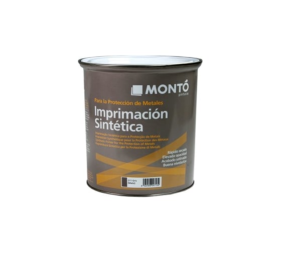 Грунт для металла MONTO IMPRIMACION SINTETICA GRIS DE черный, 4л 501750.207.4