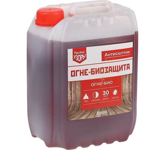 Антисептик для дерева Русские узоры, ОгнеБио, 1 гр, 10л 368084