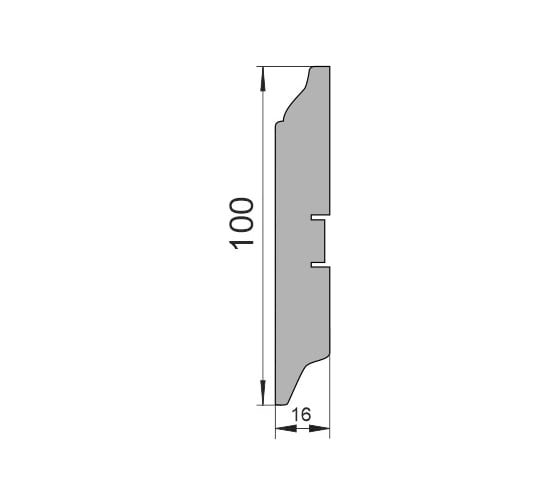 Напольный плинтус STELLA 100B МДФ, 2000x100x16 мм, белый, в упаковке 12 шт. ЦБ-00004402