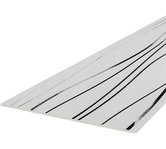 Панель ПВХ STELLA Premium Голография Серебряные нити СН 41, 2.7x0.25 м ЦБ-00007408