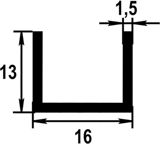 Профиль ГОСТ Швеллер Лука 13x16x13x1,5 мм, 2,0 м, Без окраса УТ000002476