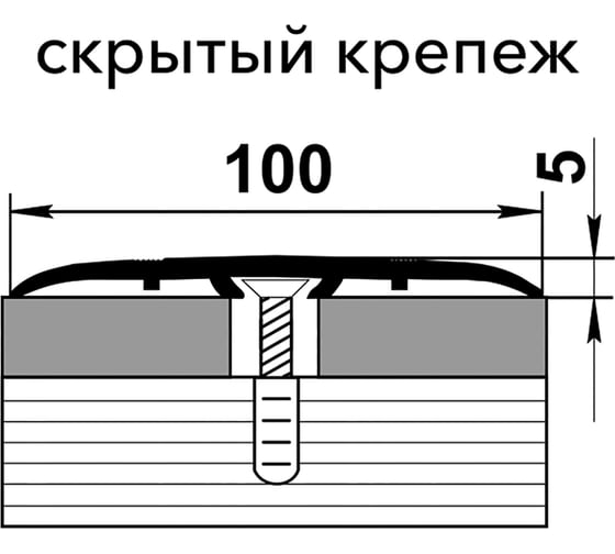 Порог одноуровневый алюминиевый Лука 100 мм, 0,9 м, декоративный, Ясень белый УТ000029544