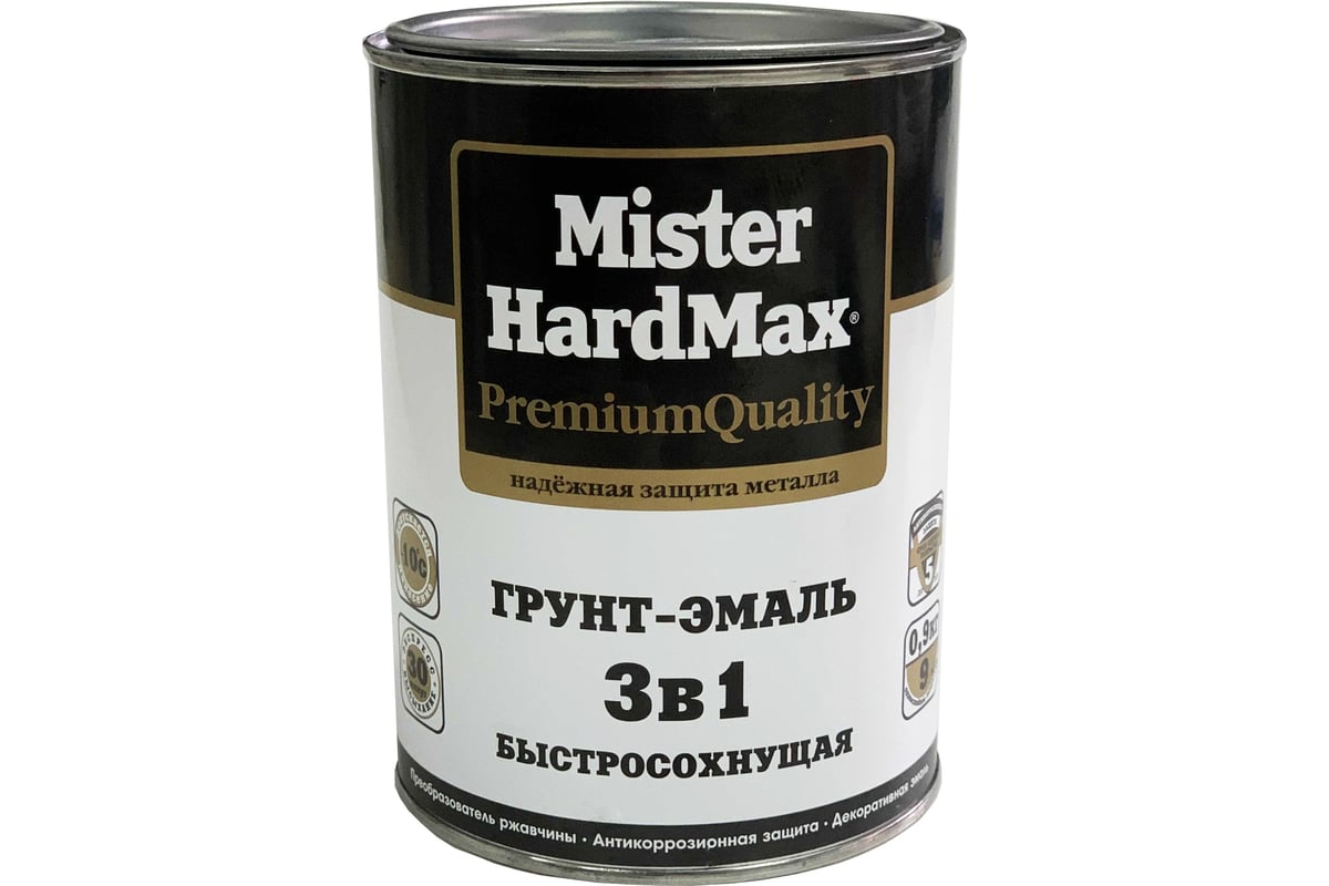 Грунт-эмаль MISTER HardMax, черная, 0,9 кг