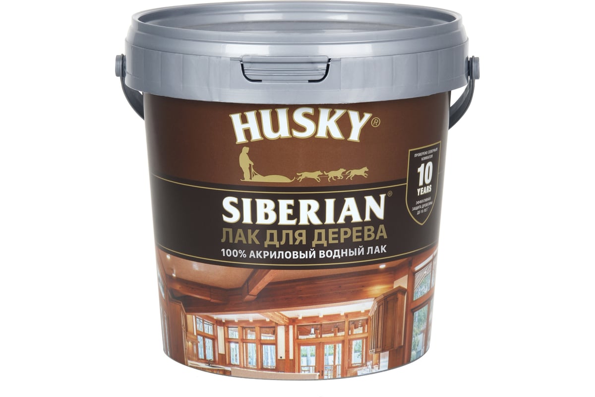 Акриловый лак для дерева HUSKY SIBERIAN 0,9 л 26238 - выгодная цена,  отзывы, характеристики, фото - купить в Москве и РФ