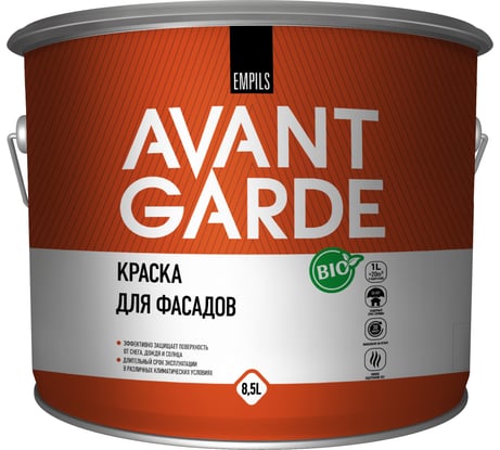Фасадная краска Avantgarde база А белая 8.5 л, 11.6 кг 77687