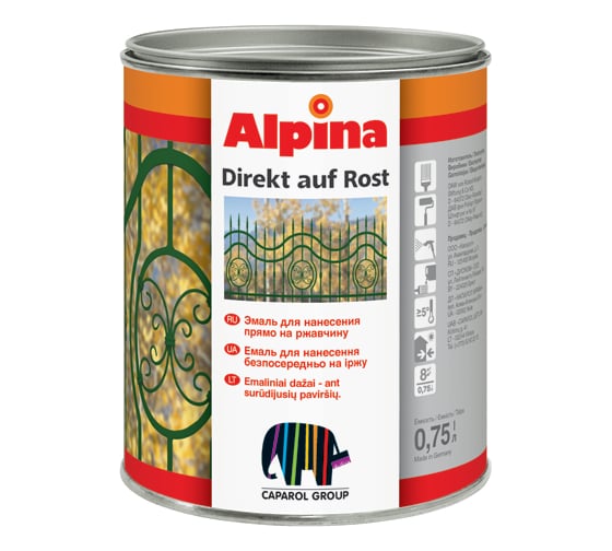 Эмаль по ржавчине Caparol Alpina Direkt auf Rost