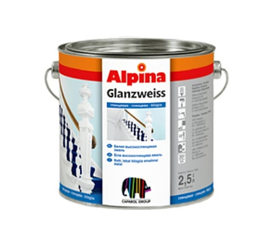Универсальная эмаль Caparol Alpina Glanzweiss 1