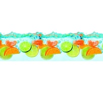 Кухонный фартук Декор Трейдинг Фрукты в воде (2000x600x1.5 мм; глянец) Фруктывводе2м