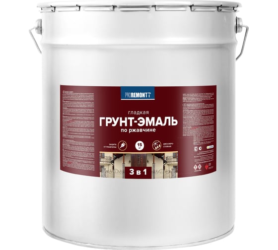 Грунт-эмаль Proremontt 3 в 1 белая, 15 кг Лк-00012387