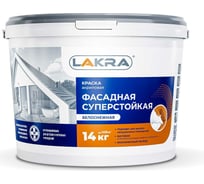 Фасадная краска ЛАКРА акриловая, суперстойкая, белоснежная, 14 кг 8306490 ЛА-00000060