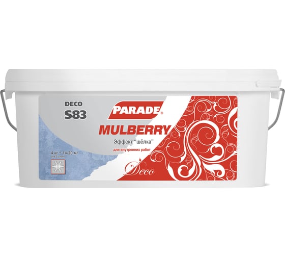 Декоративное покрытие PARADE DECO Mulberry S83 с эффектом шелка, 4 кг Лк-00004102