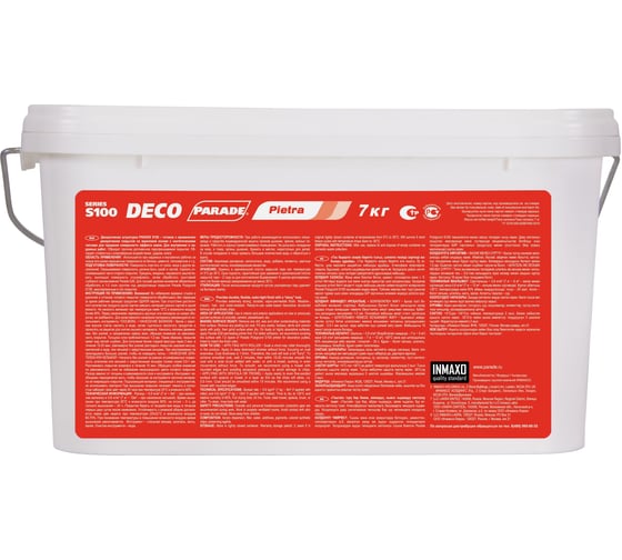 Декоративное покрытие PARADE DECO Pietra S100 с эффектом камня, гранит, 7 кг 90003181509