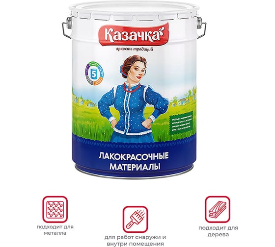 Эмаль ПРЕСТИЖ Казачка Пф-115 бирюзовая, 20 кг 234433