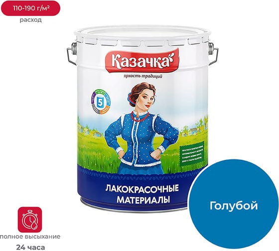Эмаль ПРЕСТИЖ Казачка Пф-115 голубая, 20 кг 234434