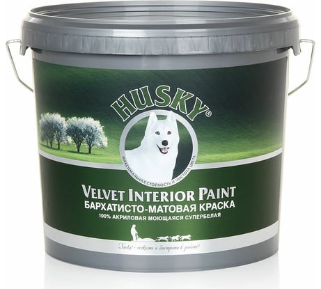 Краска для стен бархатисто-матовая HUSKY 5 л 32489
