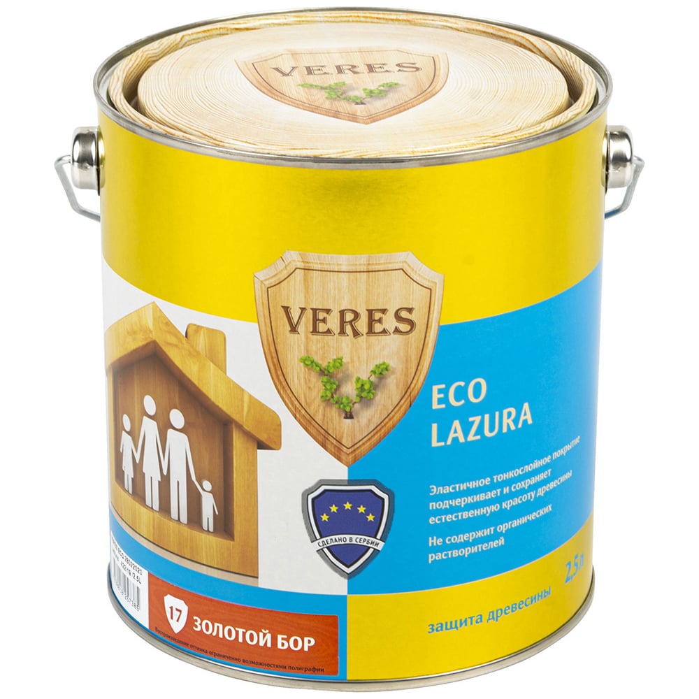 Декоративная пропитка для дерева VERES Эко №17 золотой бор, 2.5 л 43099 ...
