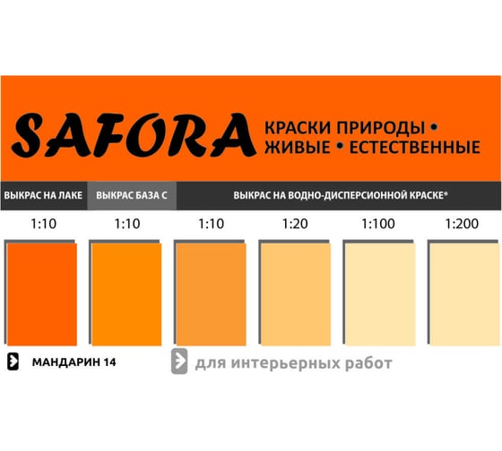 Колеровочная паста SAFORA мандарин 100 мл 14