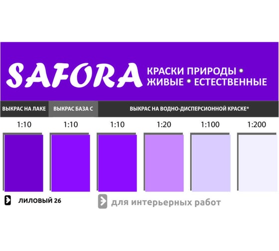 Колеровочная паста SAFORA лиловый 100 мл 26