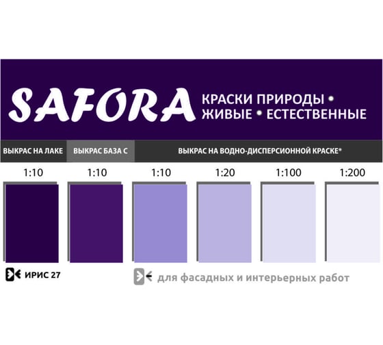 Колеровочная паста SAFORA ирис 100 мл 27