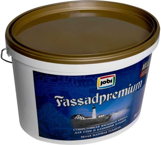 Фасадная краска JOBI FASSADPREMIUM белый, 10 л 11916