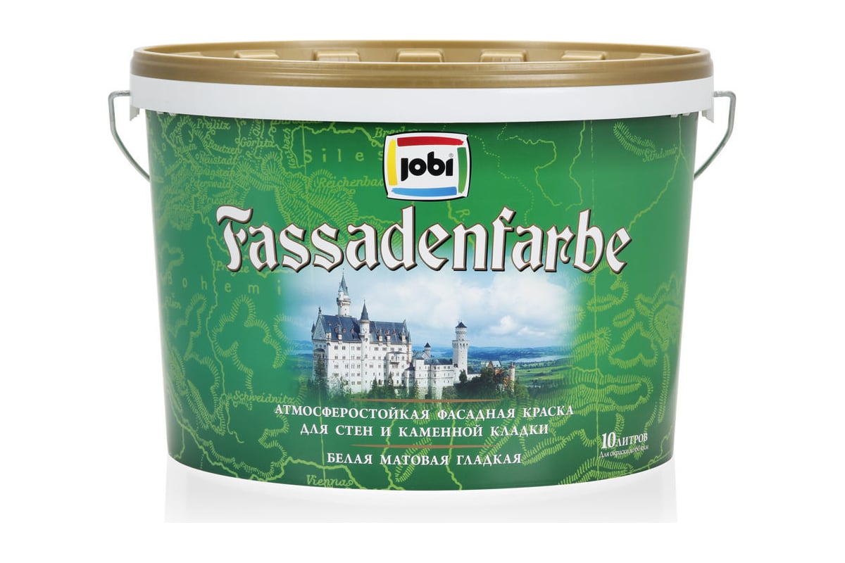 Фасадная краска jobi fassadenfarbe белый, 10 л 10720