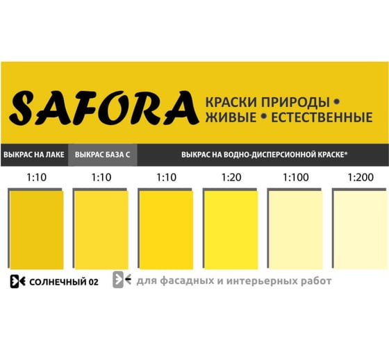 Колеровочная паста SAFORA солнечный 100 мл 02