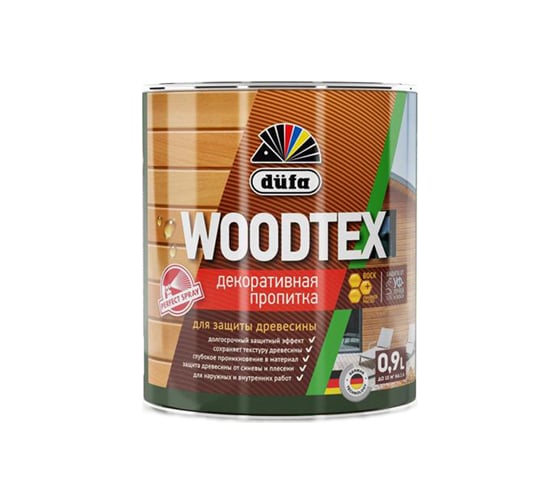 Пропитка Dufa Wood Tex махагон, 0.9 л Н0000006082