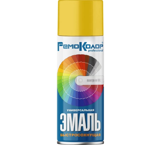 Универсальная акриловая эмаль РемоКолор (желтая; 520 мл) 69-9-103 1