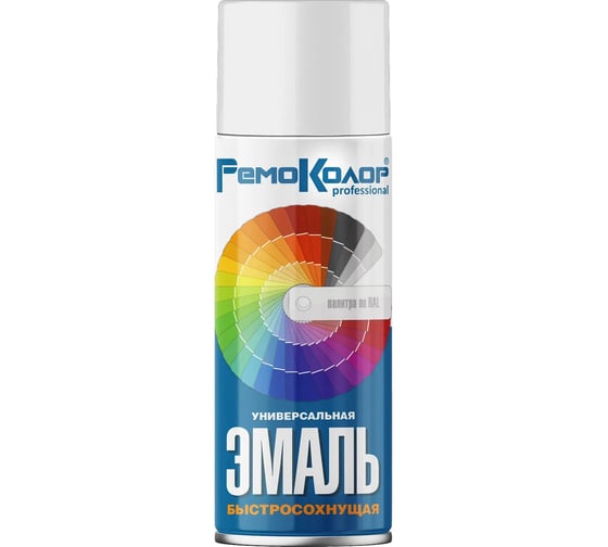 Универсальная акриловая эмаль РемоКолор (белая; глянцевая; 520 мл) 69-9-102