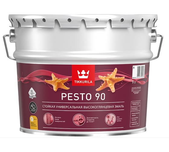Эмаль Tikkurila PESTO 90 база С высокоглянцевая 9 л 700001081 1
