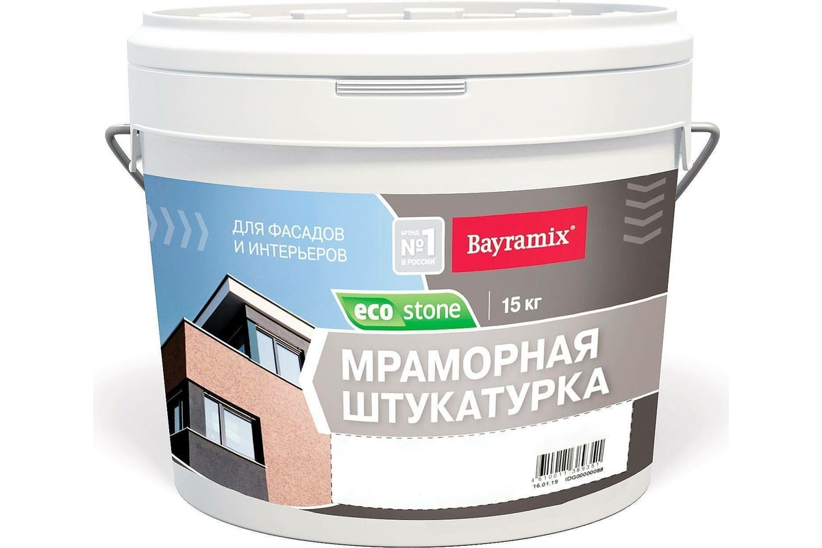 Мраморная штукатурка Bayramix BAY EcoStone 973 15 кг BMES-973-K - выгодная  цена, отзывы, характеристики, фото - купить в Москве и РФ