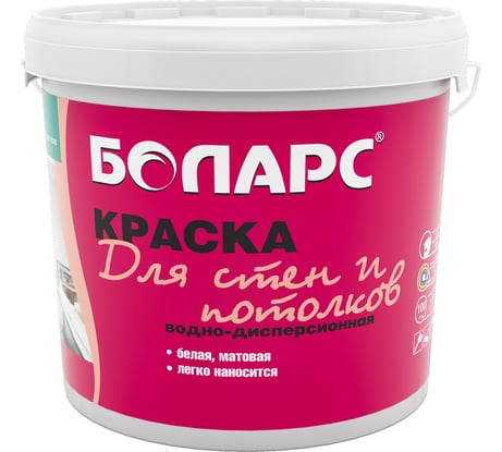 Краска для стен и потолков БОЛАРС (2100), 40 кг 00000004012
