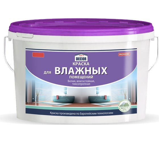 Краска для влажных помещений AQUADECOR (14 кг; 1 шт) УТ-00000326 1