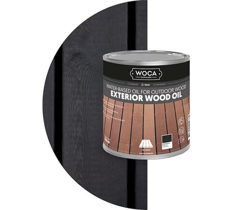 Масло WOCA Exterior Wood Oil для наружных работ, водная основа, Антрацит (Anthracite), 0.75 л 617943
