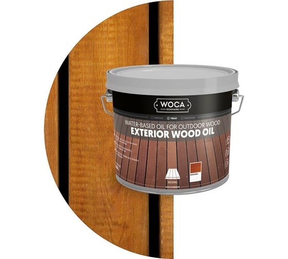Масло Woca Exterior Wood Oil для наружных работ, водная основа, Банкирай (Bankirai), 2.5 л 617956 1