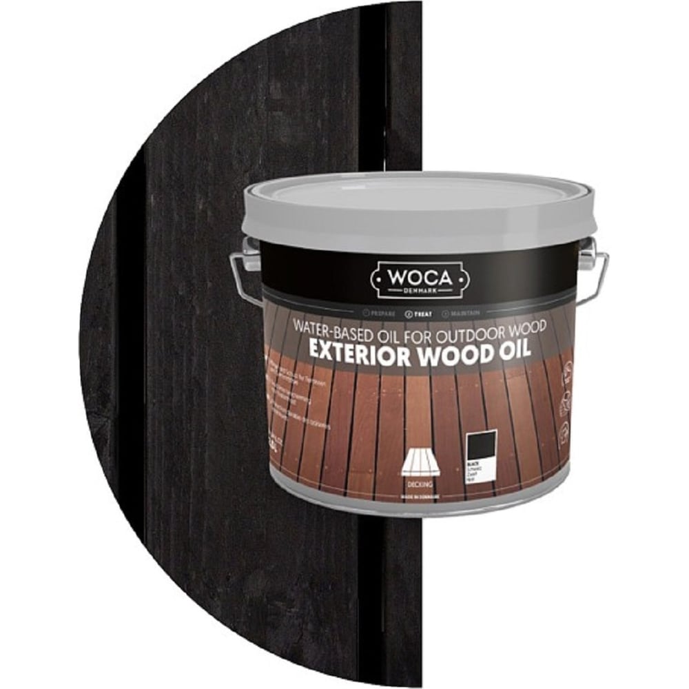 Масло для наружных работ Woca Exterior Wood Oil Black (водная основа; 2 ...