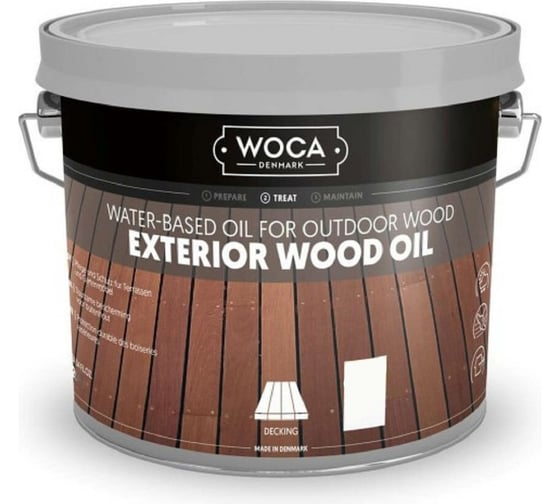 Масло Woca Exterior Wood Oil для наружных работ, водная основа, Серый (Grey), 2.5 л 617961