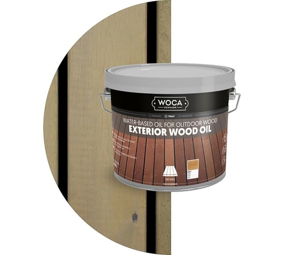 Масло Woca Exterior Wood Oil для наружных работ, водная основа, Серый (Grey), 2.5 л 617961