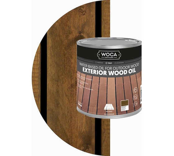 Масло Woca Exterior Wood Oil для наружных работ, водная основа Hazelnut лесной орех, 0.75 л 618410 1