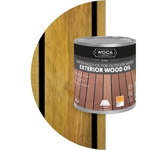Масло Woca Exterior Wood Oil для наружных работ, водная основа, Натуральный (Natural), 0.75 л 617931 1