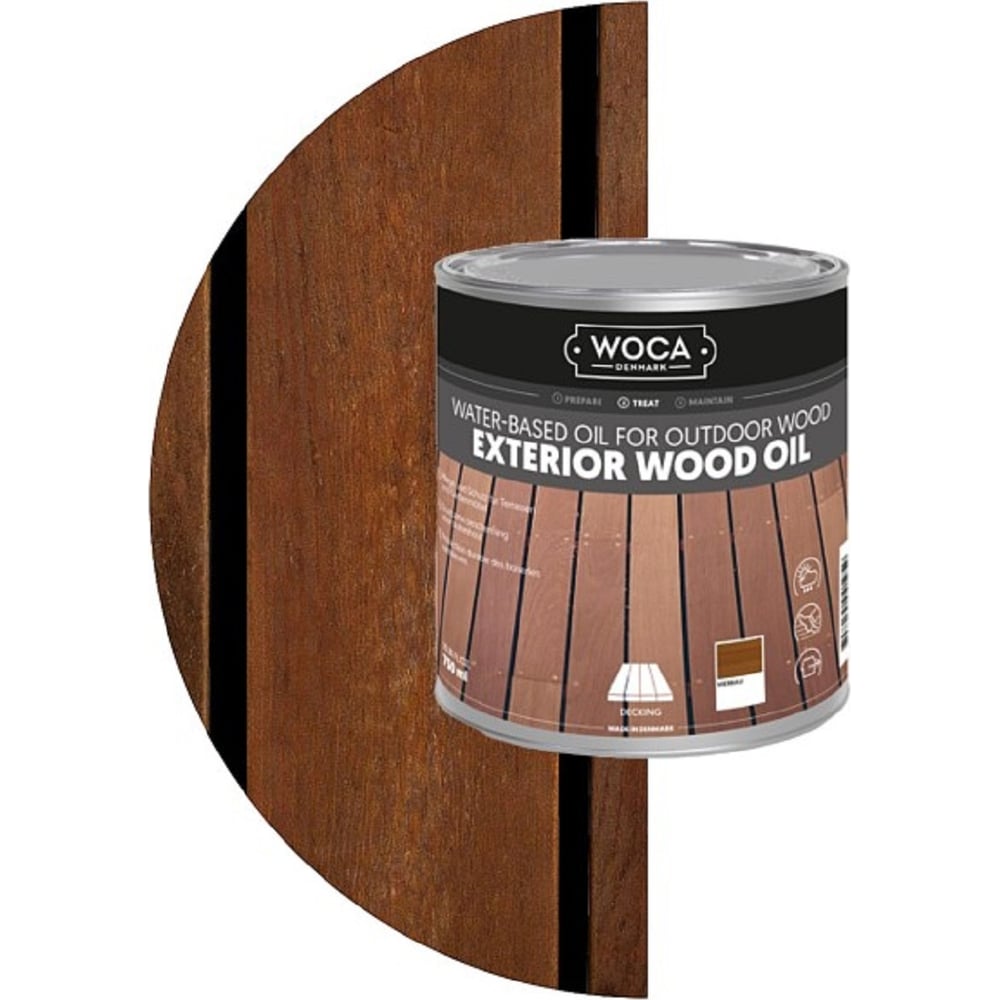 Масло Woca Exterior Wood Oil для наружных работ, водная основа, Мербау