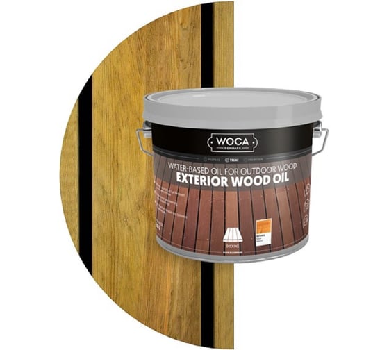 Масло Woca Exterior Wood Oil для наружных работ, водная основа, натуральный (Natural),3 л 617981 1