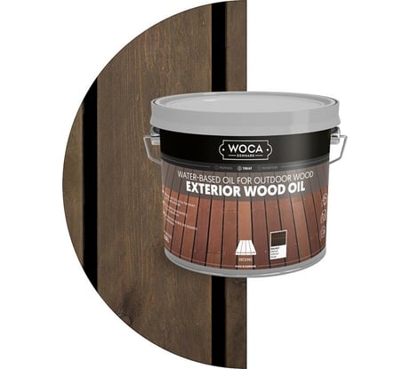 Масло Woca Exterior Wood Oil наружных работ, водная основа, Грецкий орех (Walnut), 2.5 л 617962