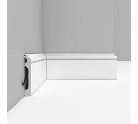 Плинтус напольный Decomaster 79x13x2400 мм белый матовый D005-115 ДМ