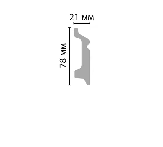 Плинтус напольный Decomaster 78x21x2400 мм белый матовый D122-115 ДМ
