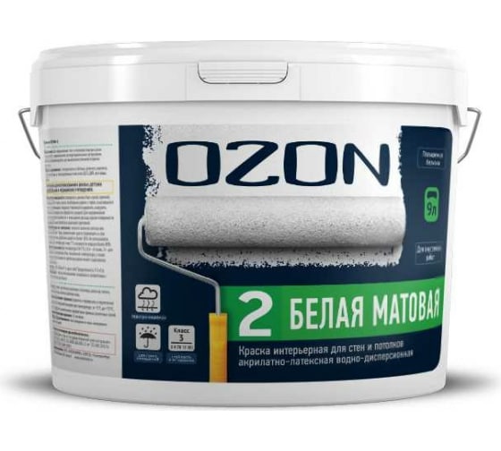 Акрилатно-латексная интерьерная краска OZON ВД-АК 222 А (белая; 9 л; 14 кг) ВД-АК-222А-14 1