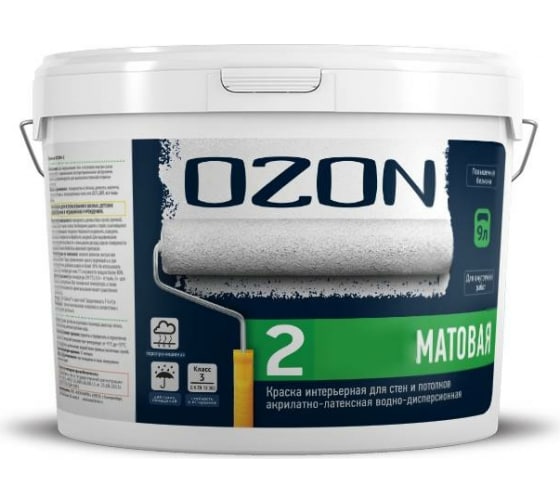 Акрилатно-латексная интерьерная краска OZON ВД-АК 222 С (прозрачная; 9 л; 12 кг) ВД-АК-222С-12 1