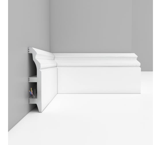 Плинтус напольный Decomaster 100x22x2400 мм белый матовый D232-115 ДМ